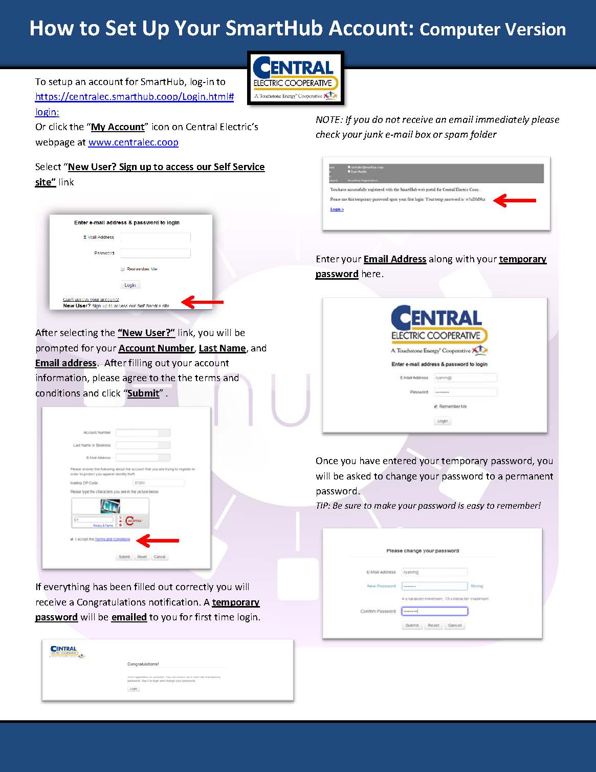 SmartHub instructional guide for PC setup